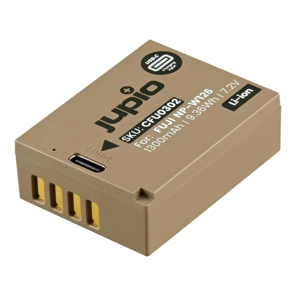  Jupio kamerabatteri 1300mAh för Fujifilm NP-W126S USB-C input