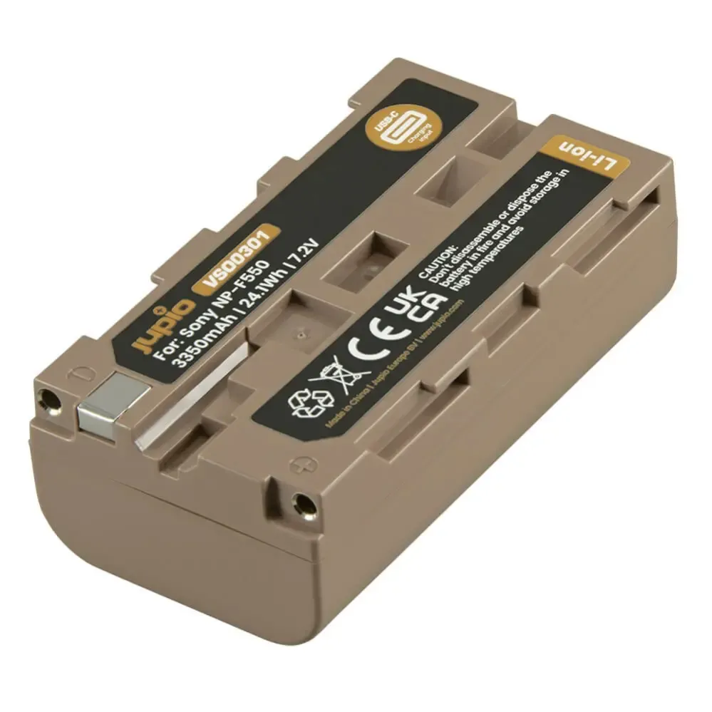  Jupio kamerabatteri 3350mAh för Sony NP-F550 USB-C Input