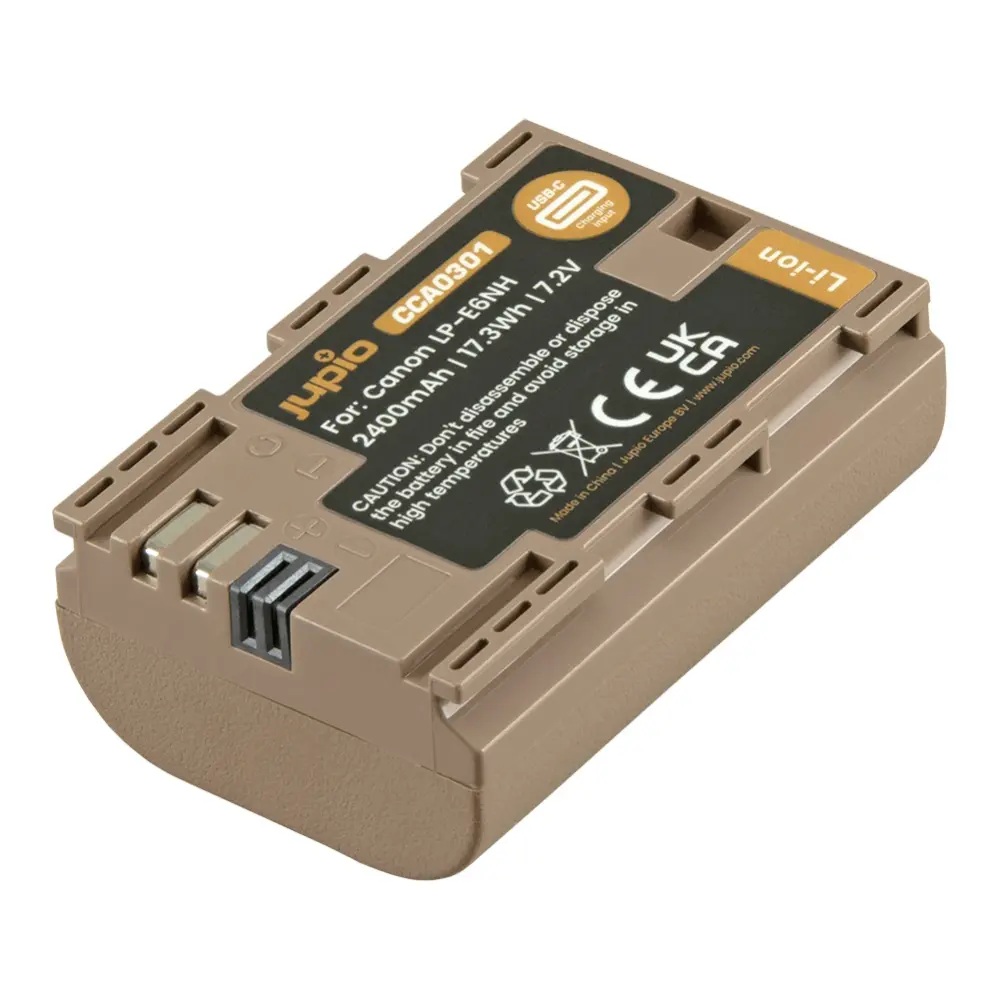 Jupio kamerabatteri 2400mAh för Canon LP-E6NH USB-C input