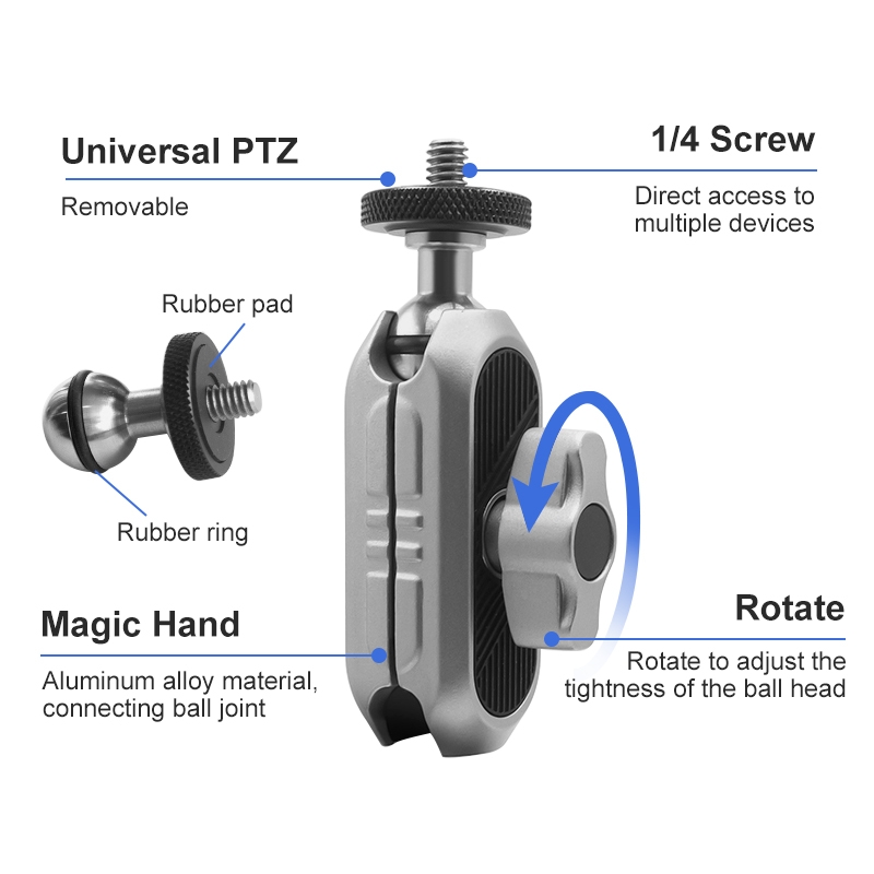  Puluz Krabbklmma med funktionell kulledsarm fr kamera mobil & actionkameror