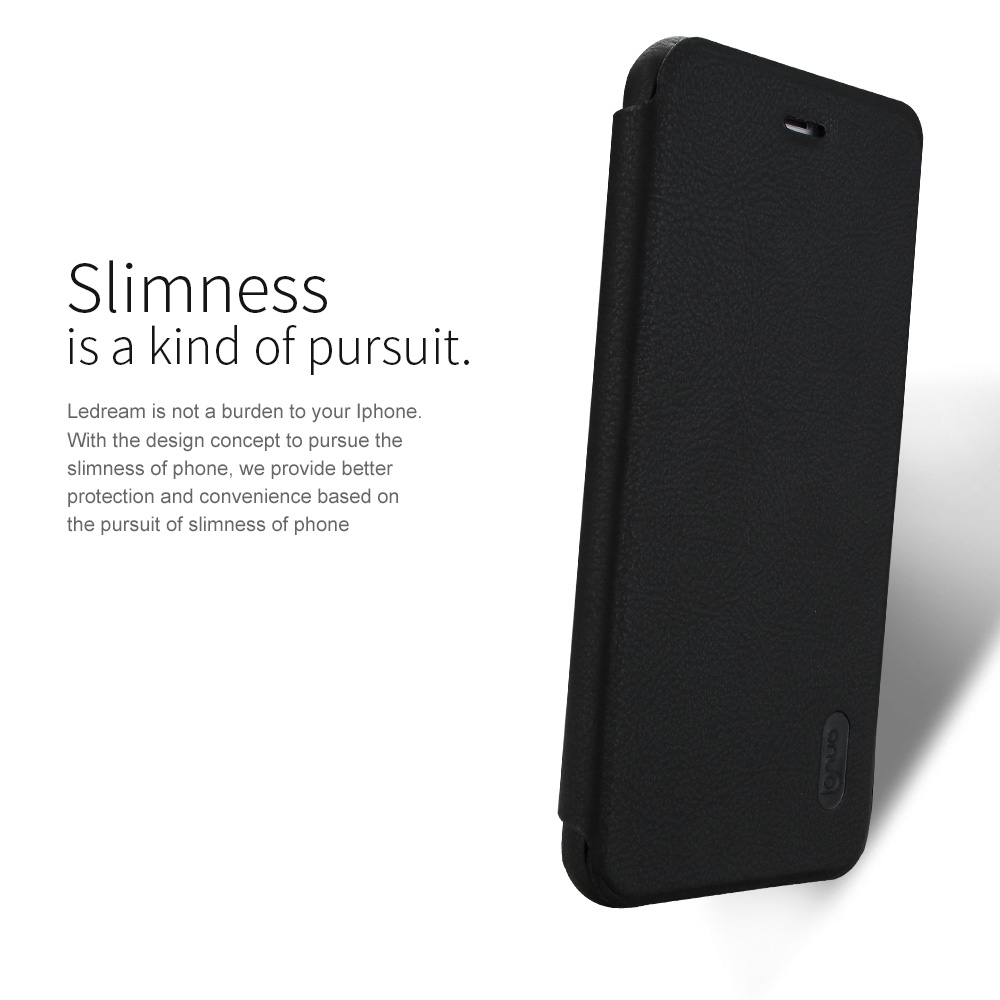 Lenuo Flipfodral för iPhone 6/6s - Svart