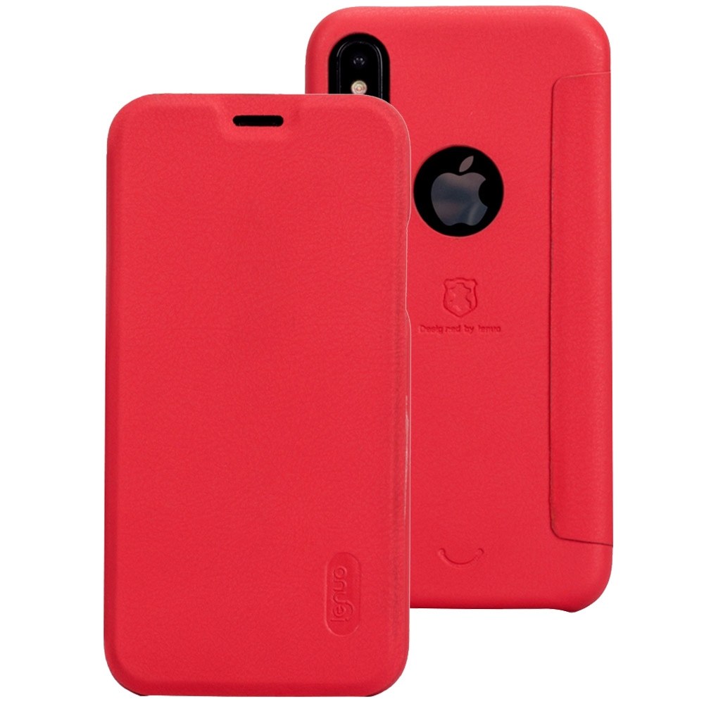 Lenuo Flipfodral för iPhone X - Röd