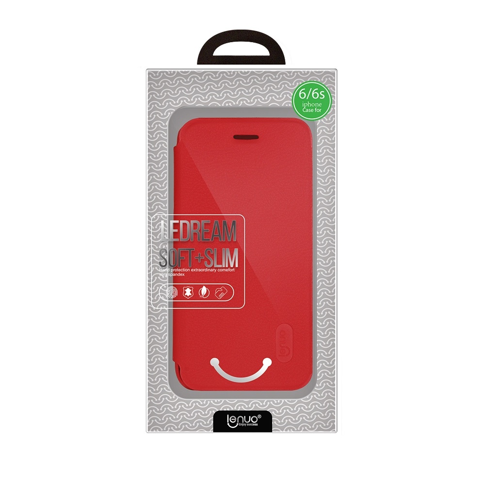 Lenuo Flipfodral för iPhone 6/6s - Röd