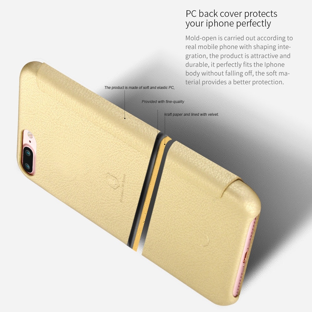 Lenuo Flipfodral för iPhone 7 Plus/ 8 Plus - Röd