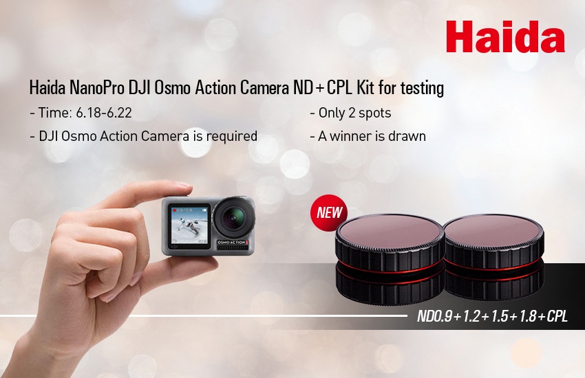  Haida ND/CPL-Filterkit 5 i 1 fr Osmo Action: ND8 ND16 ND32 ND64 CPL