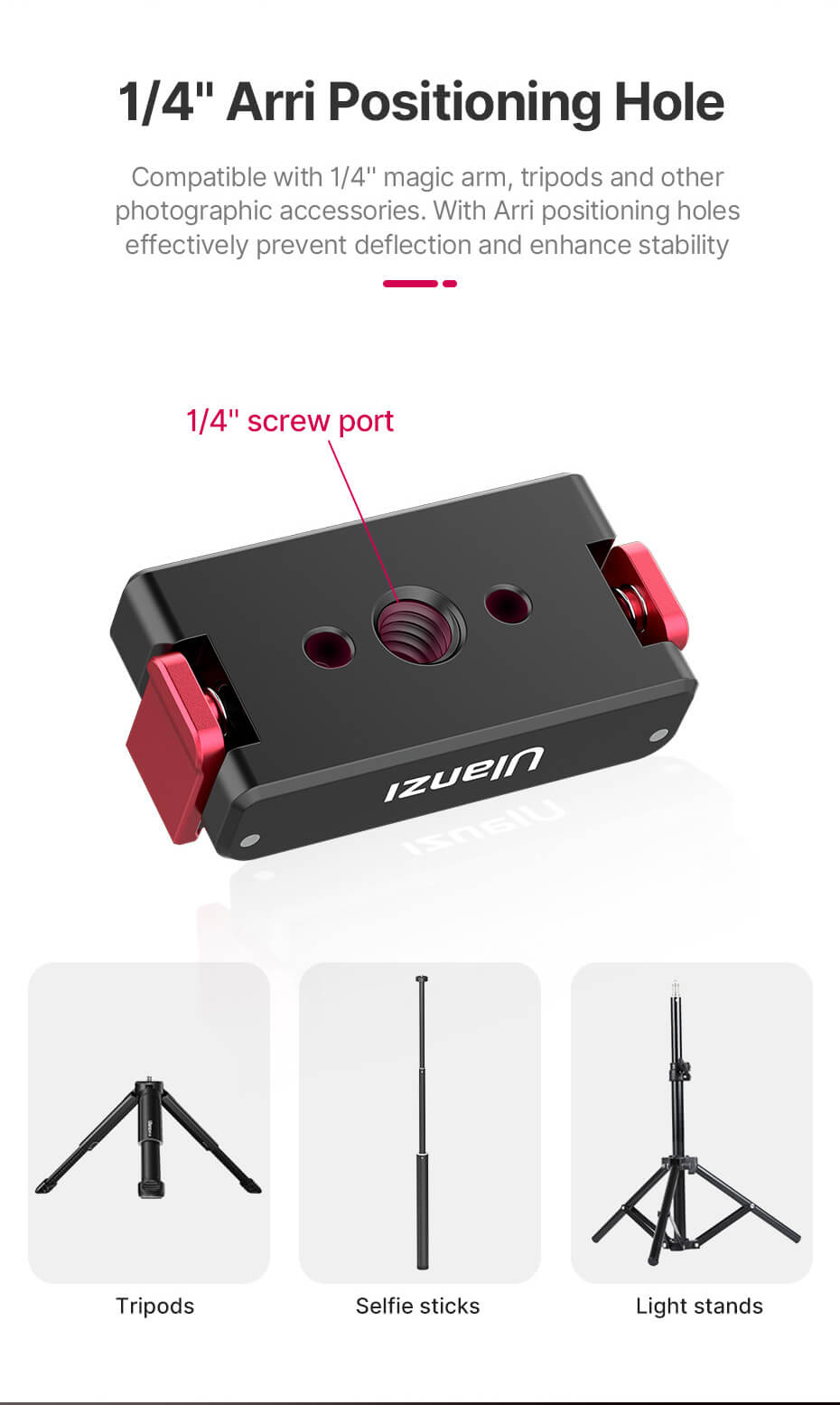 Ulanzi Adapter med 1/4-tum gänga magnetisk fäste för DJI Action 2
