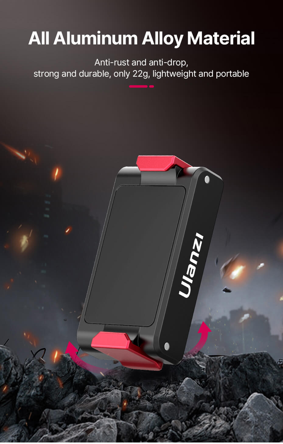 Ulanzi Adapter med 1/4-tum gänga magnetisk fäste för DJI Action 2
