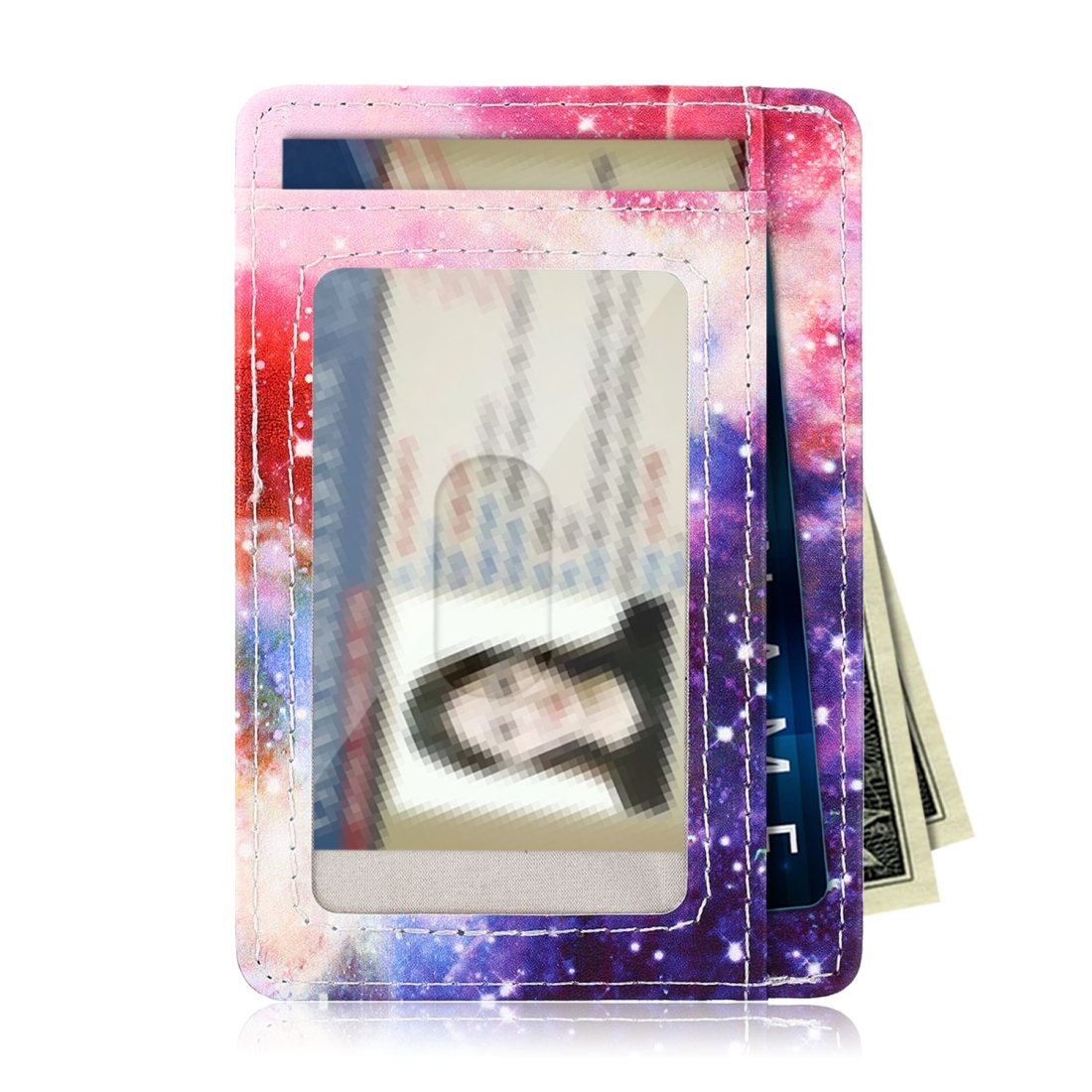 Öppen plånbok med RFID-skydd och plats för ID-kort - Rymdens Galaxer