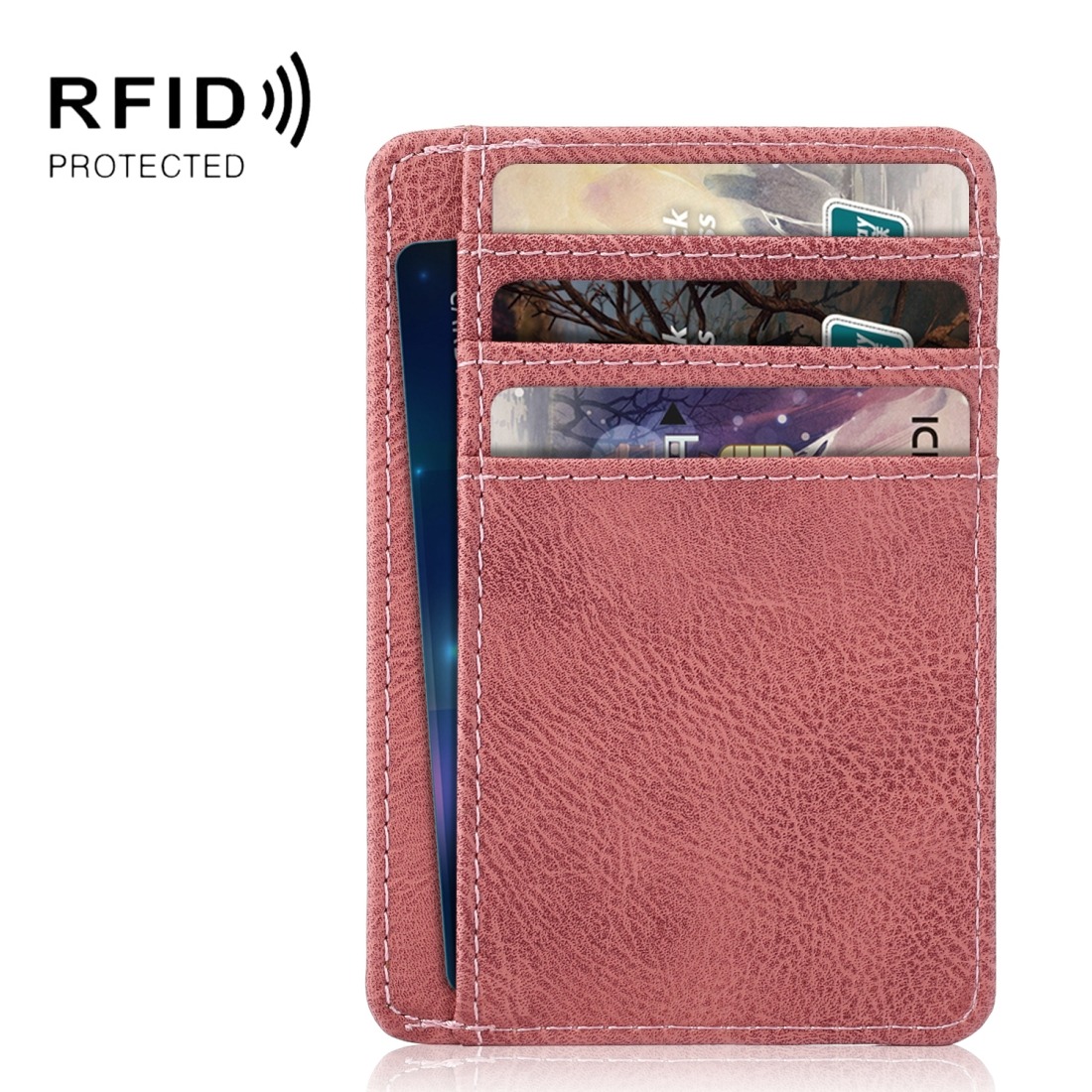 Öppen plånbok med RFID-skydd och plats för ID-kort