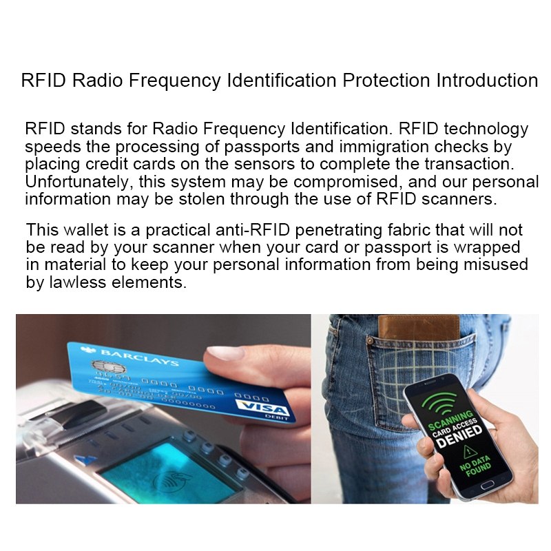  Plånbok med handledsrem och korthållare med RFID-skydd