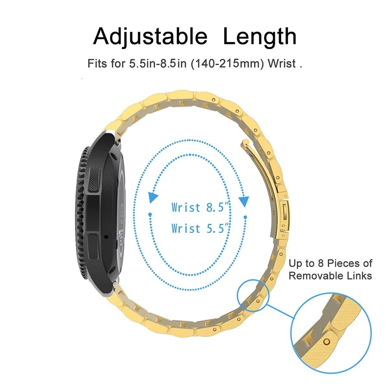  Armband 22mm för Samsung Gear S3 Roséguld kedja