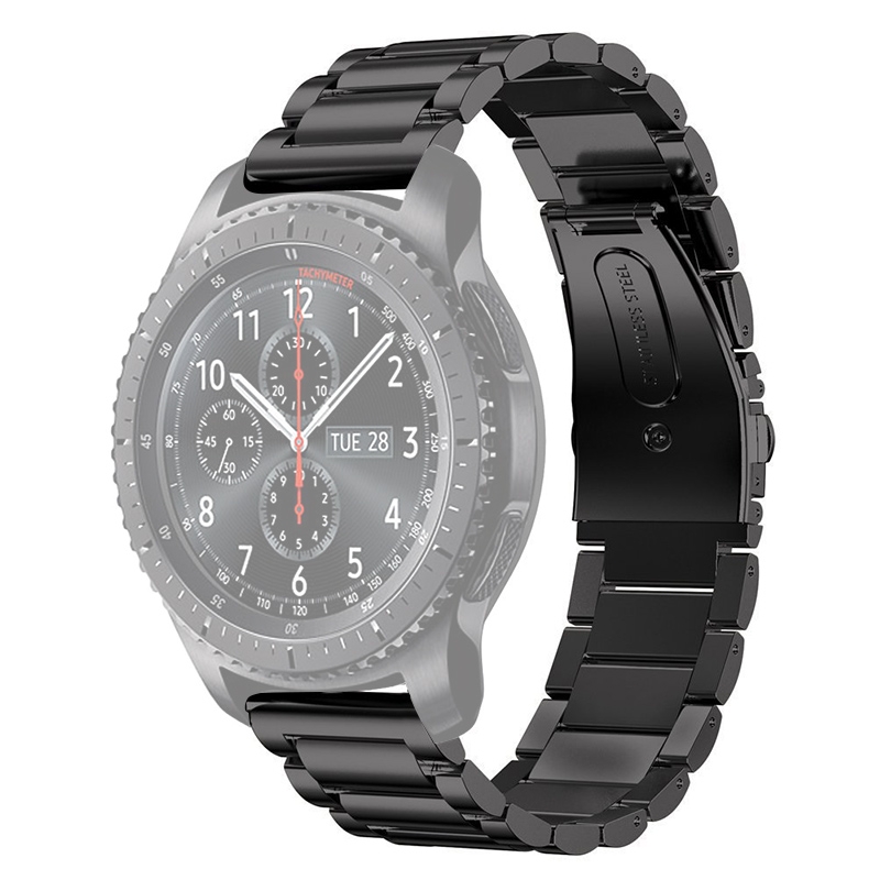 Armband 22mm för Samsung Gear S3 Svart kedja