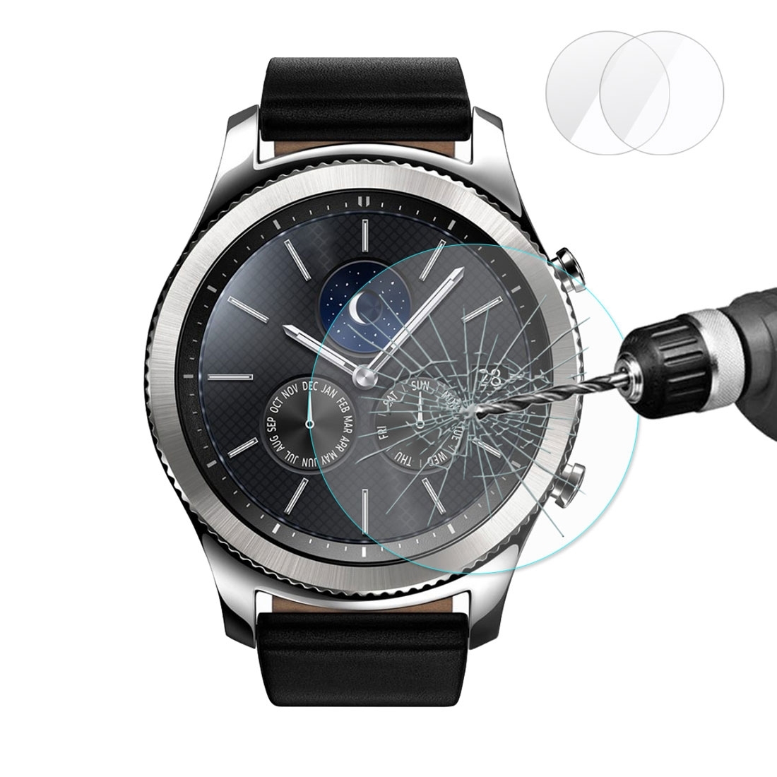 Enkay 2.15D Displayskydd för Samsung Gear S3 - Av härdat glas 9H
