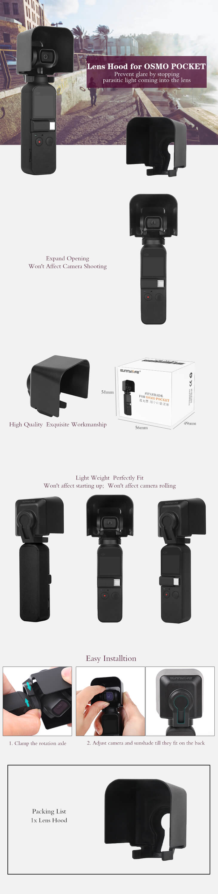 Sunnylife Motljusskydd för Osmo Pocket
