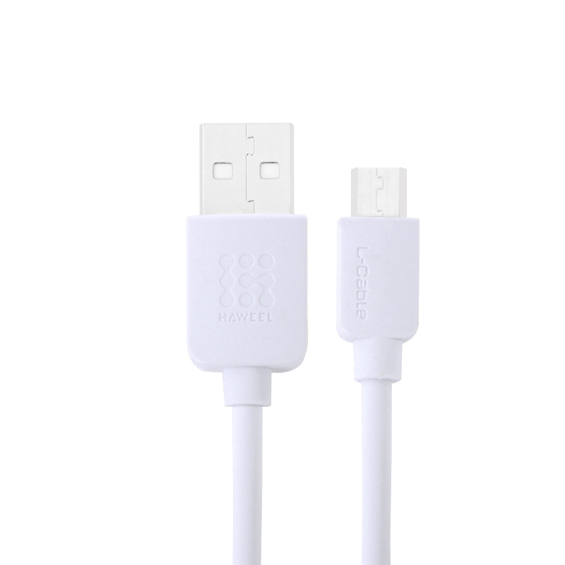 Haweel USB-kabel vit till Micro USB