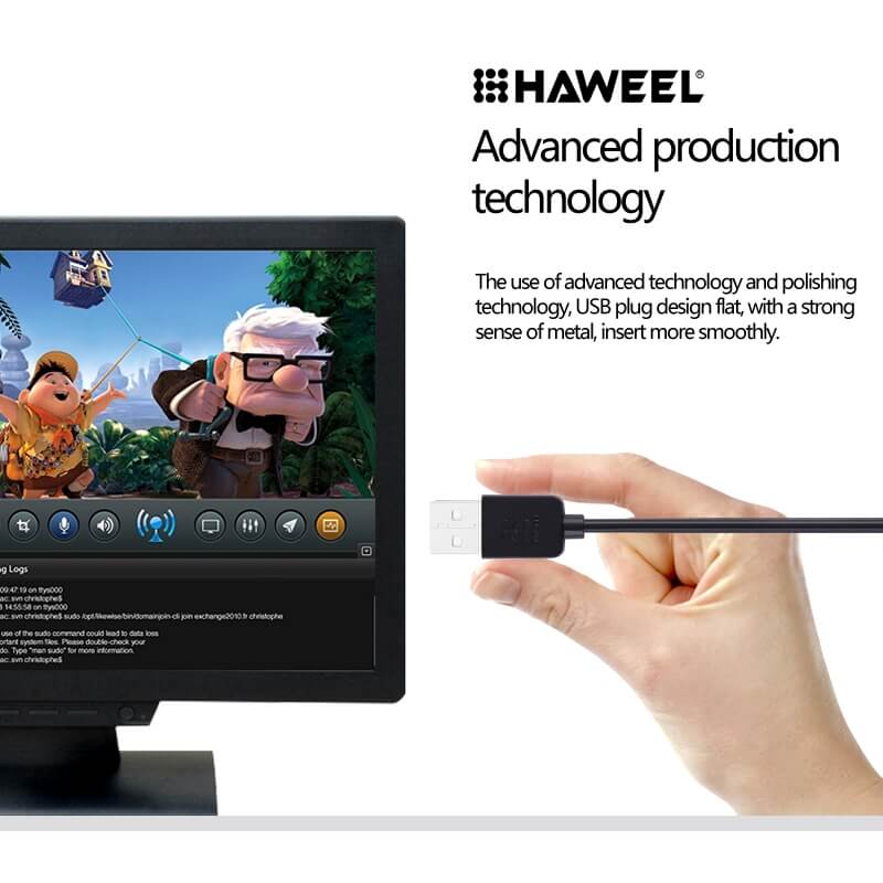 Haweel USB-kabel till Micro USB 3 meter