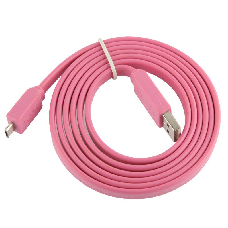  USB-kabel 2.0 till Micro USB 1.5 meter platt kabel Lila