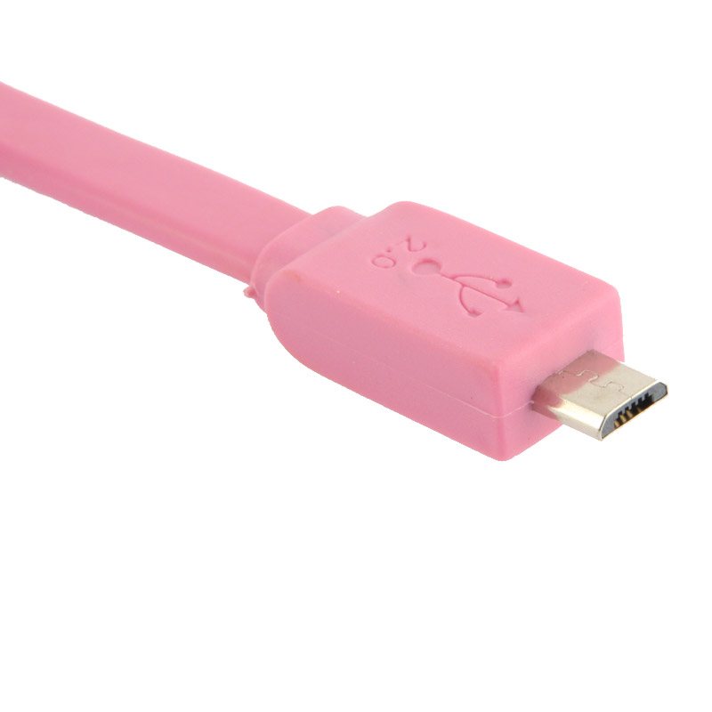 USB-kabel 2.0 till Micro USB 1.5 meter platt kabel Lila