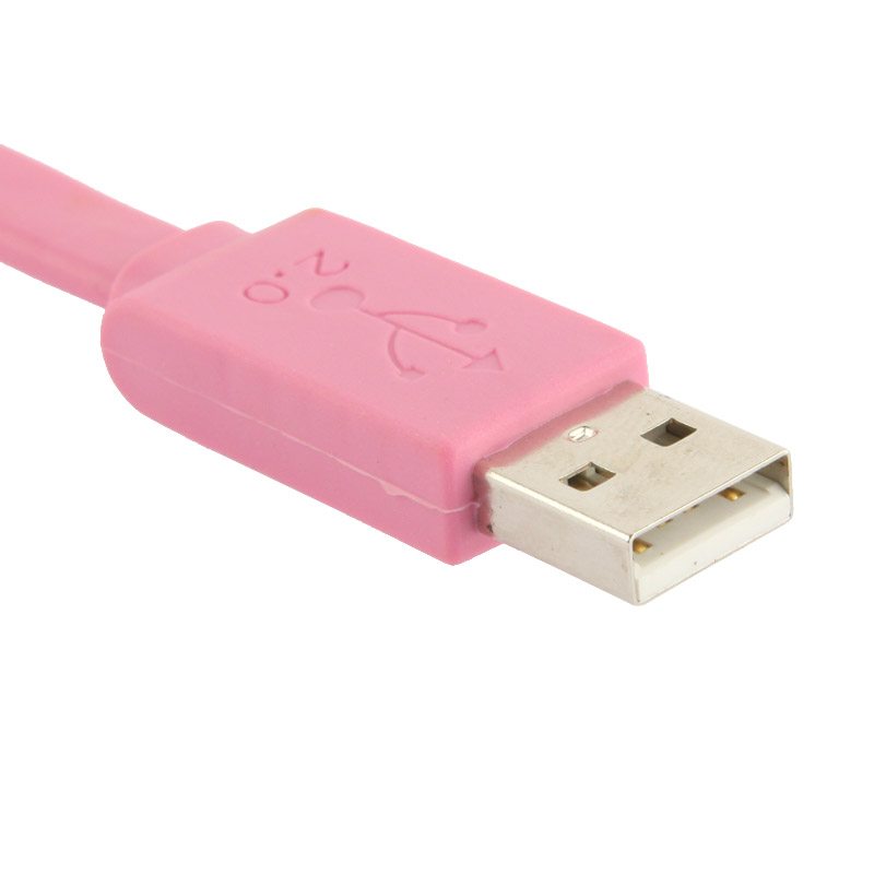 USB-kabel 2.0 till Micro USB 1.5 meter platt kabel Lila