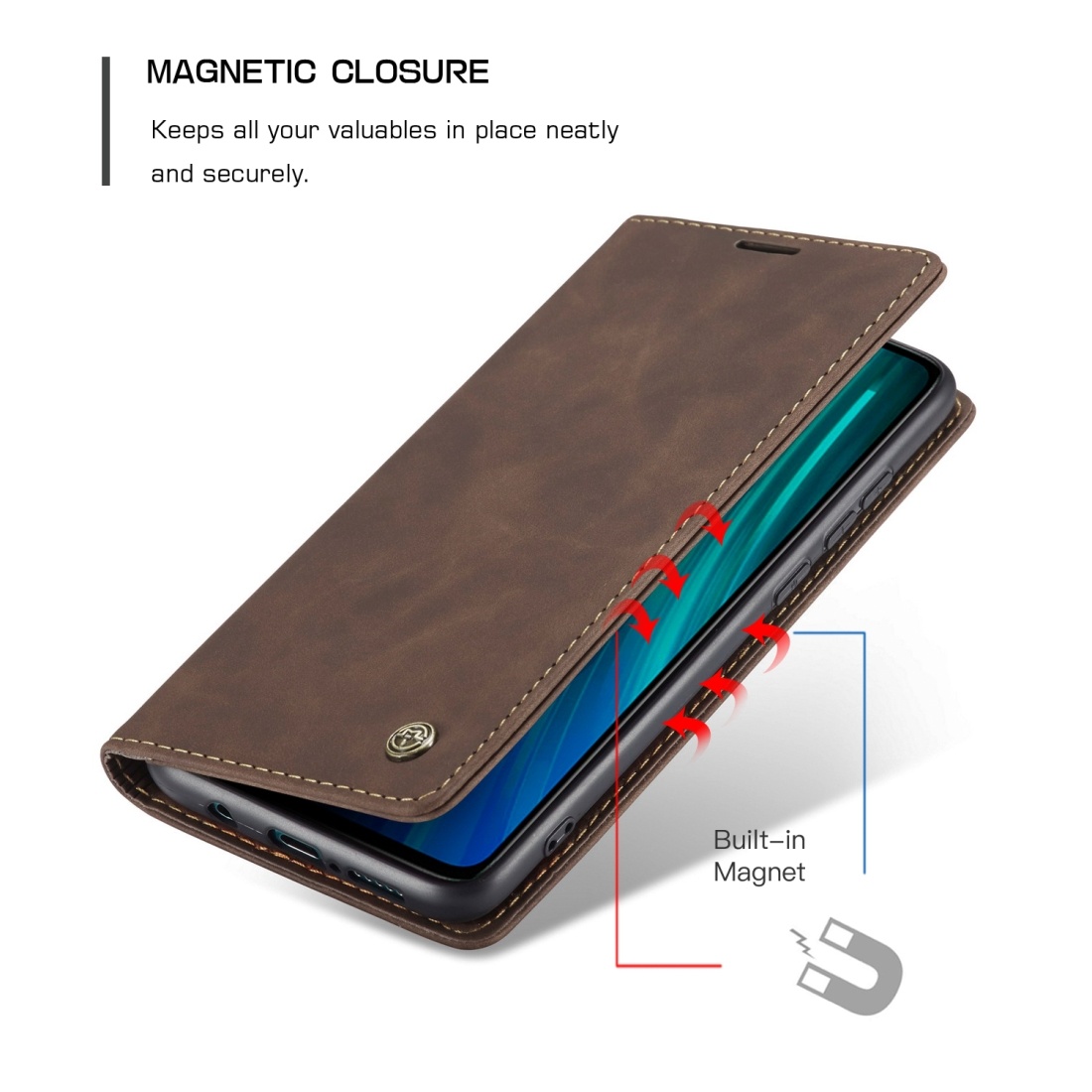 Caseme för Xiaomi Redmi Note 8 Pro - Flipfodral med kortplats