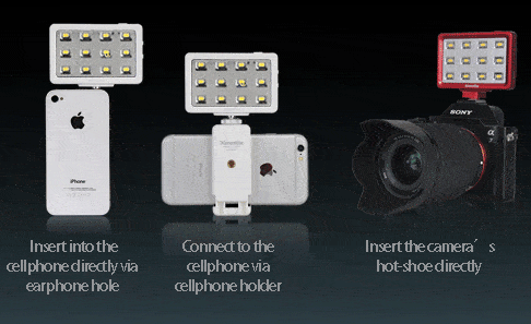 Commlite Mini videolampa 12st lysdioder - För SmartPhone & Kamera