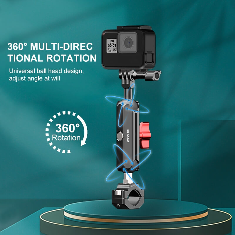 Pinces De Fixation Moto PULUZ - Double Et Simple Tête Crabe - Pour Guidon, Montage Accessoires