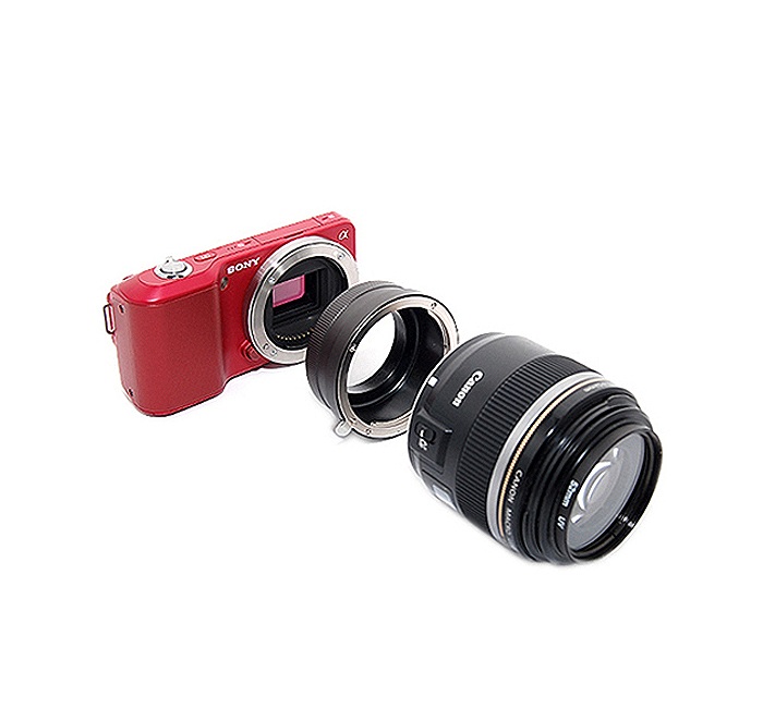  Kiwifotos Objektivadapter till Canon EOS fr Sony E kamerahus