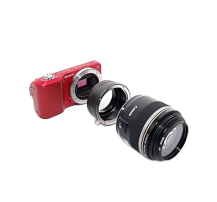  Kiwifotos Objektivadapter till Canon EOS för Sony E kamerahus