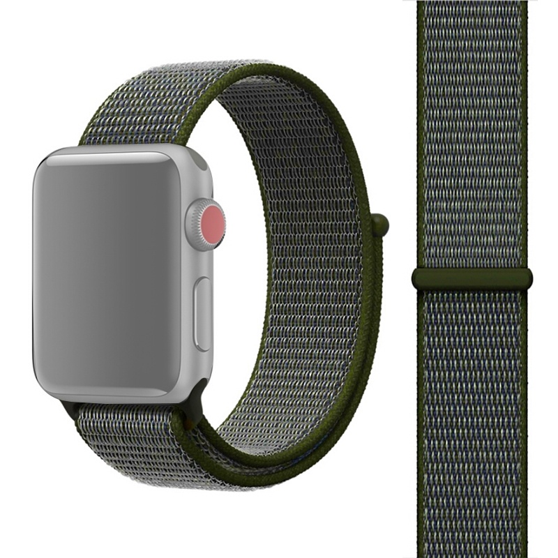 Nylonarmband Grön för Apple Watch 38/40/41mm med kardborreband