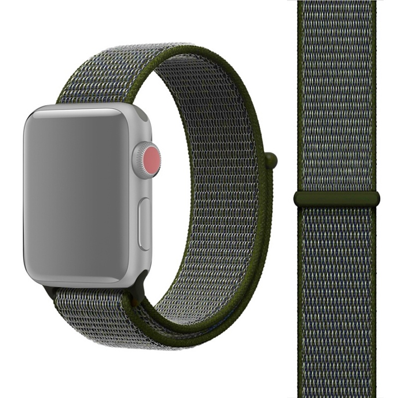  Nylonarmband Grn fr Apple Watch 38/40/41mm med kardborreband