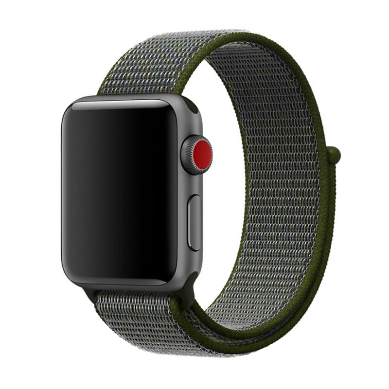  Nylonarmband Grn fr Apple Watch 38/40/41mm med kardborreband