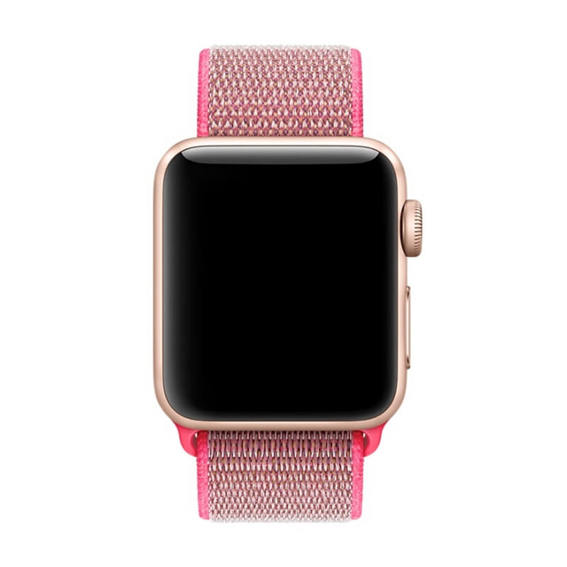 Nylonarmband Rosa för Apple Watch 38/40/41mm med kardborreband