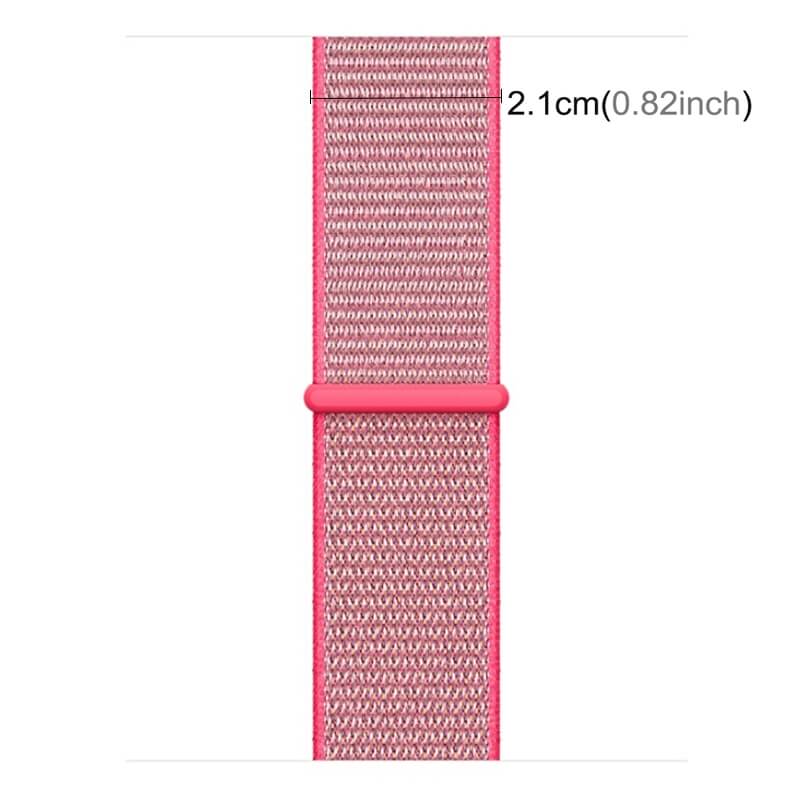 Nylonarmband Rosa för Apple Watch 38/40/41mm med kardborreband