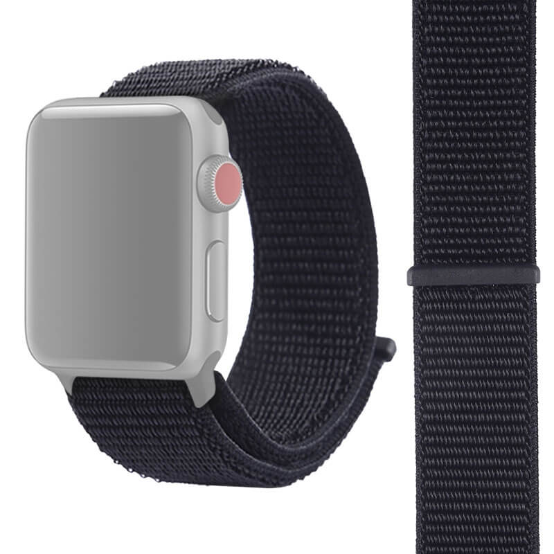 Nylonarmband Svart för Apple Watch 38/40/41mm med kardborreband från Kamda – snabb leverans och trygg e-handel