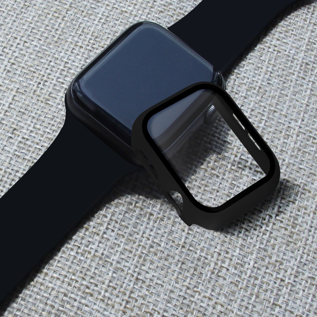 Enkay Displayskydd med Ram för Apple Watch serie 5 / 4 40mm - Av härdat glas