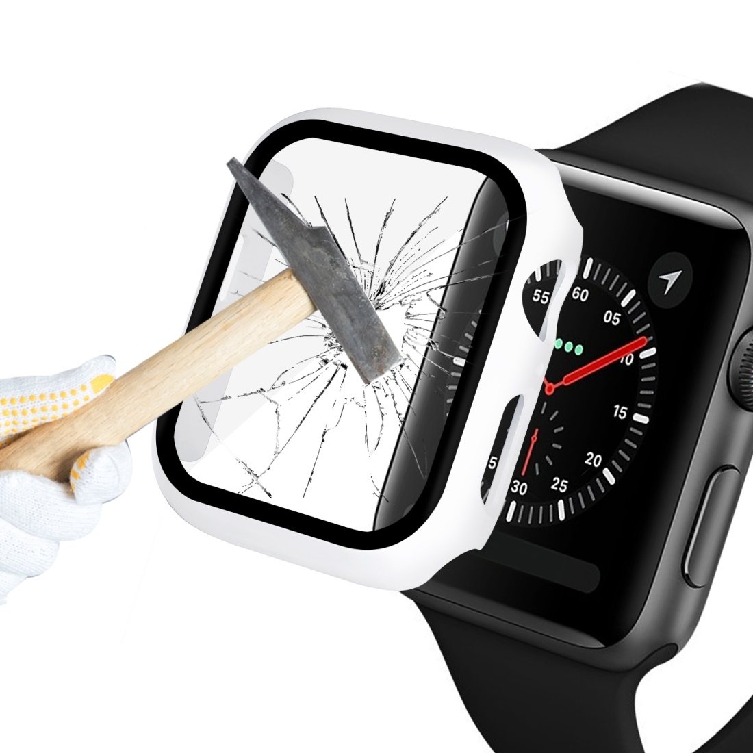 Enkay Displayskydd med Ram för Apple Watch serie 5 / 4 40mm - Av härdat glas