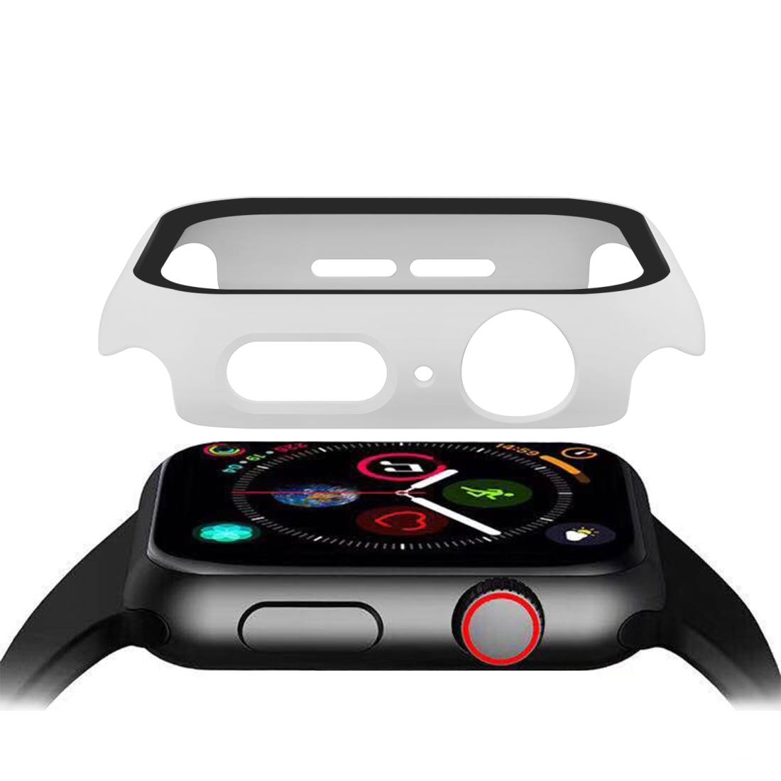 Enkay Displayskydd med Ram för Apple Watch serie 5 / 4 40mm - Av härdat glas