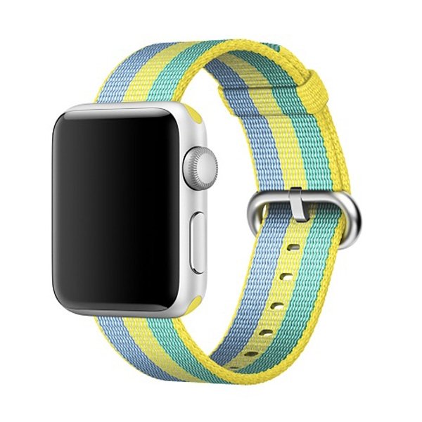  Armband fr Apple Watch 38/40/41mm randig Grn & Gul vvd nylon