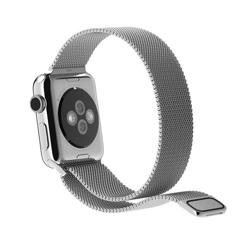 Metallarmband Milanese Loop Silver för Apple Watch 42/44/45mm