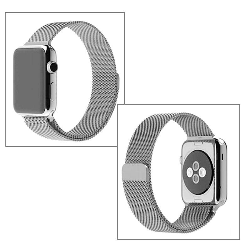 Metallarmband Milanese Loop Silver för Apple Watch 42/44/45mm