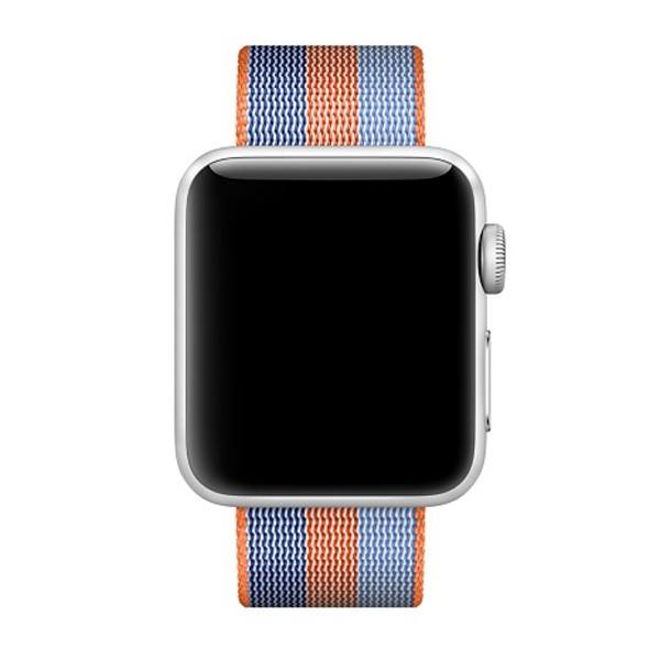  Armband fr Apple Watch 38/40/41mm randig Bl & Orange vvd nylon