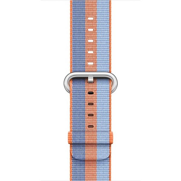  Armband fr Apple Watch 42/44/45mm randig vvd Bl & Orange nylon