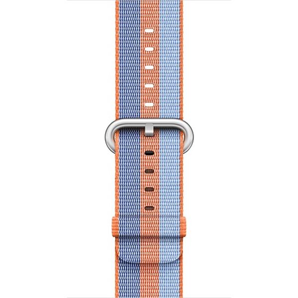 Armband för Apple Watch 38/40/41mm randig Blå & Orange vävd nylon