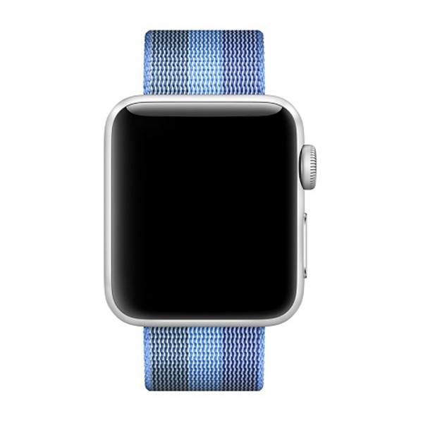 Armband för Apple Watch 42mm randig vävd Blå nylon