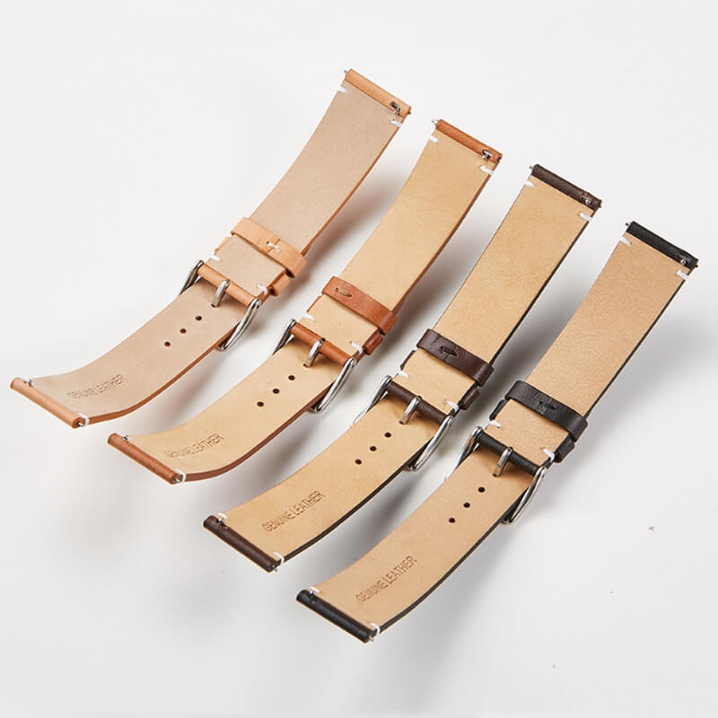 Khaki läderarmband för 18mm Watch