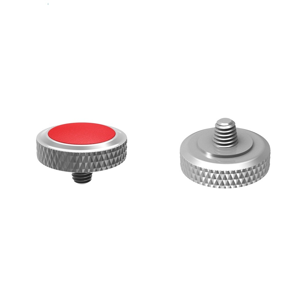 JJC Deluxe avtrycksknapp - Silver & Röd