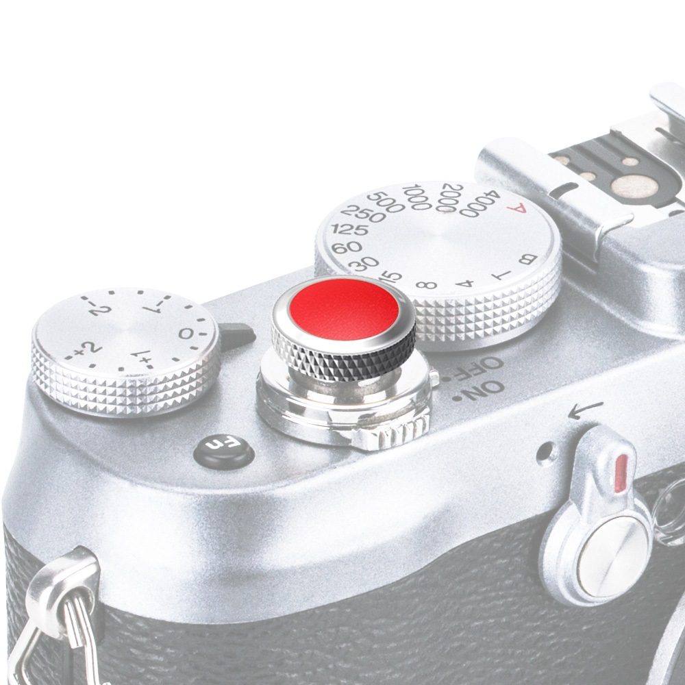JJC Deluxe avtrycksknapp - Silver & Röd