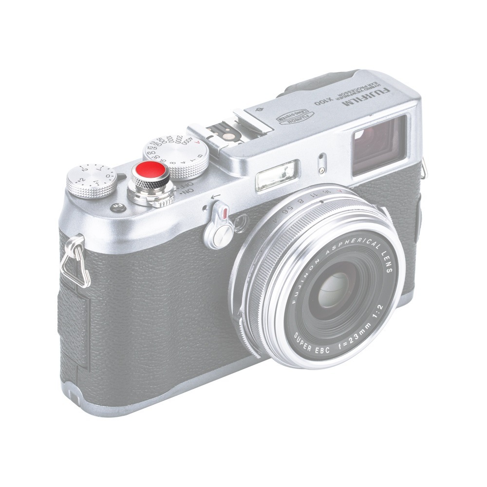 JJC Deluxe avtrycksknapp - Silver & Röd