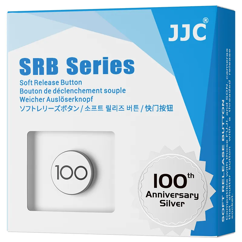  JJC SRB-L100 Avtryckarknapp - Silver med 100-logga från Kamda – snabb leverans och trygg e-handel