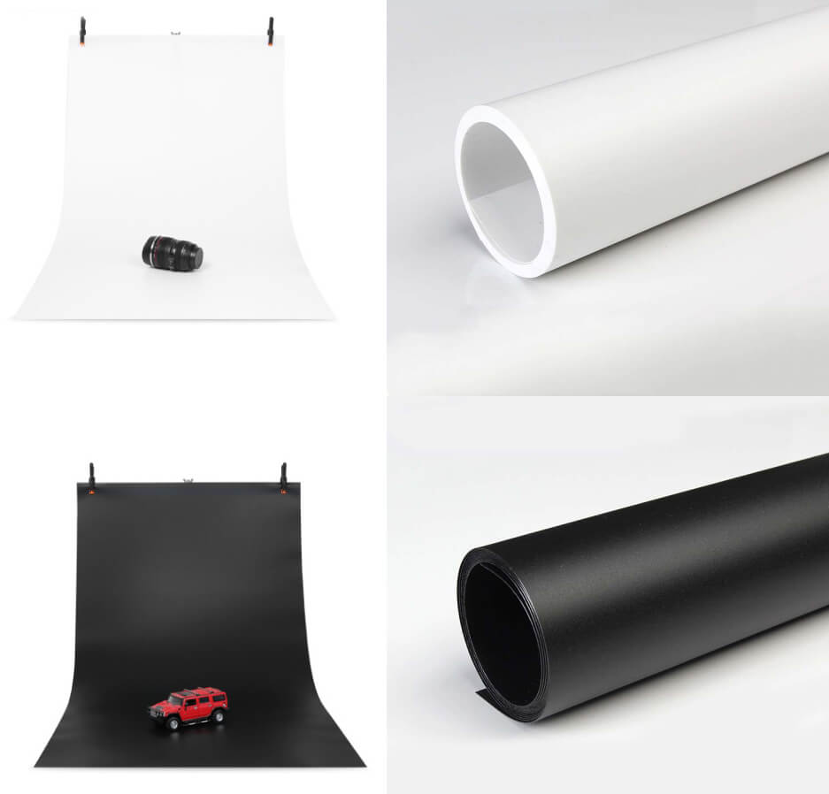  Pappersbakgrunder 2st PVC 140x70cm svart & vit